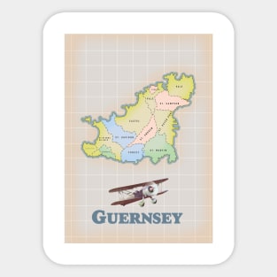 Guernsey vintage map Sticker